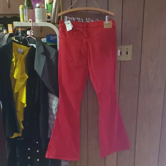 NWT Hollister Size 11R Red Flare Jeans - Picture 2 of 8